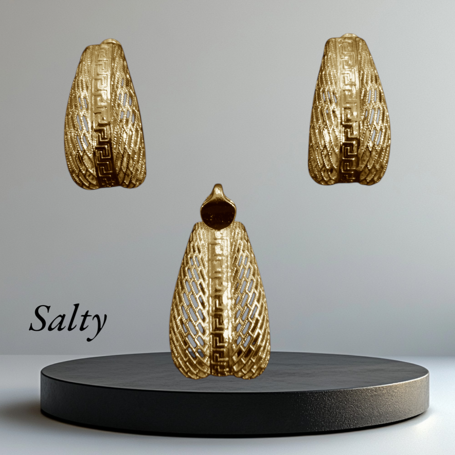 Salty earrings and pendant set