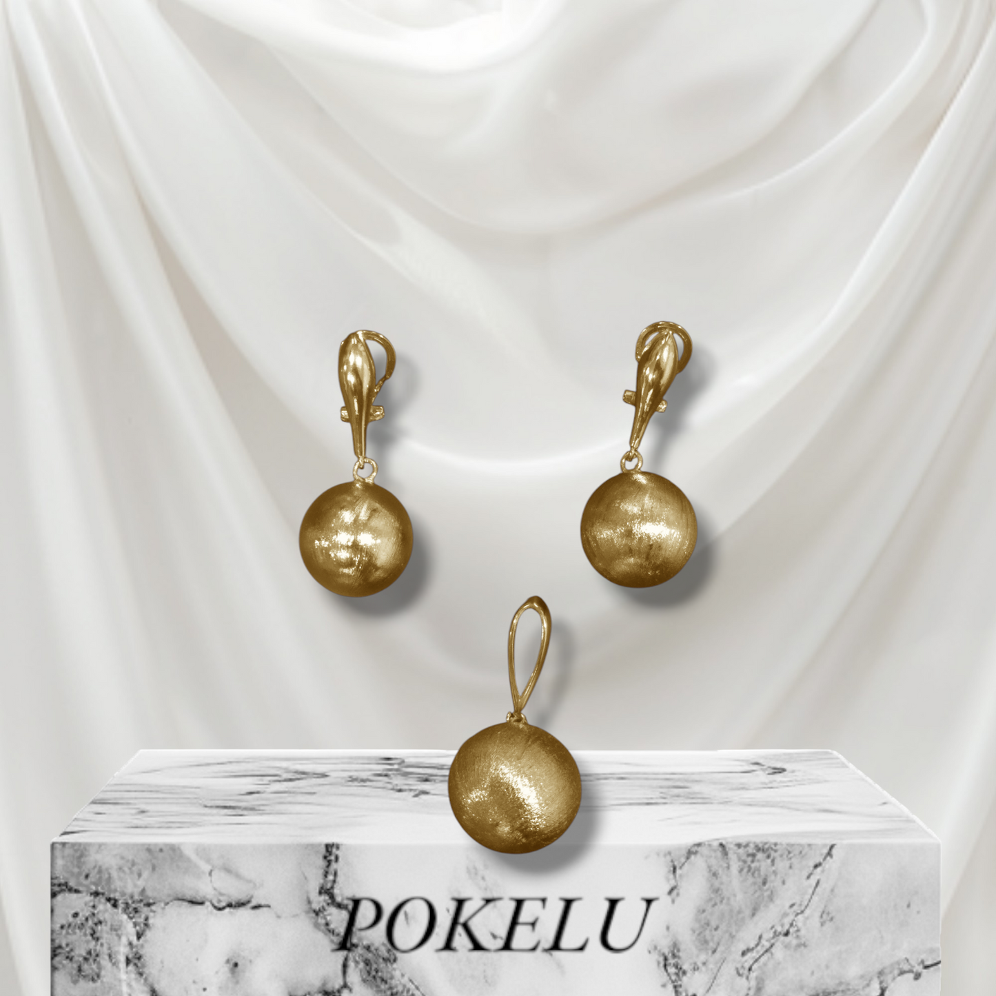 Pokelu Earrings and Pendant Set