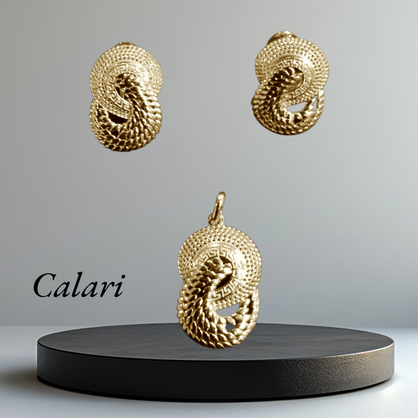 Calari Earrings and Pendant Set